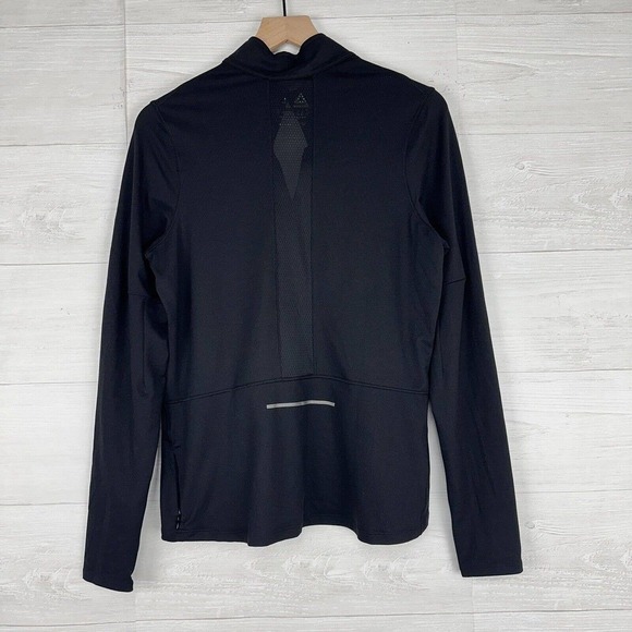 Reebok Womens Running Essentials Quarter Zip Sweatshirt Large Black Speedwick - Picture 7 of 14